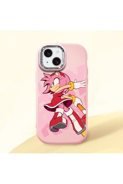 Pink Silicone Case with Camera Protection Compatible with iPhone 15 Shock-Absorbing