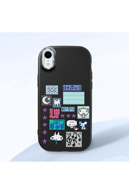 Black Silicone Case with Shock-Absorbing Camera Protections Compatible with iPhone Xr