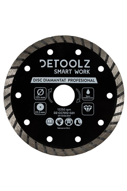 Disc diamantat Turbo 125x22.2mm, tăiere umedă/uscată