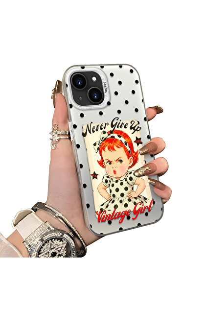 iPhone 15 Plus/14 Plus Compatible Hard Acrylic Back Silicone Edge Lens Protection Case