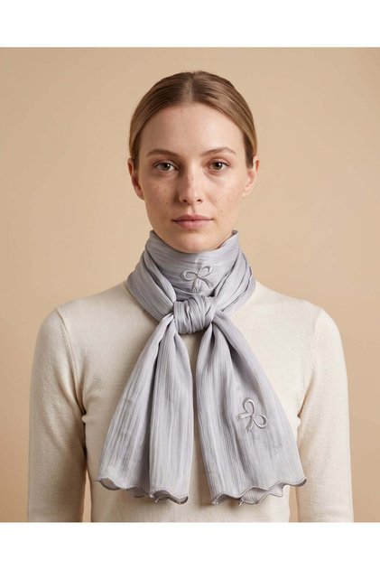 Women Grey Embellished Scarf