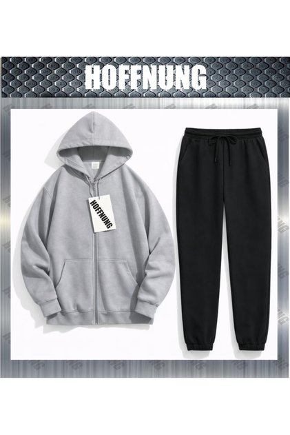 Unisex Casual Tracksuit Set Outdoor Full Zip