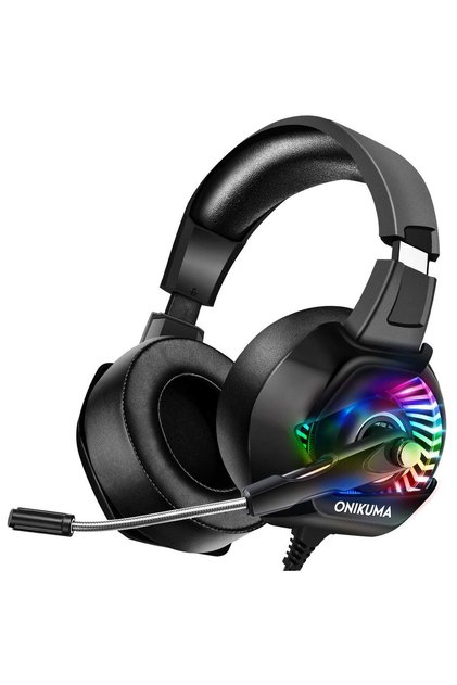 سماعة رأس للألعاب مع إضاءة RGB ملونة وصوت محيطي 7.1 - متوافقة مع أجهزة الكمبيوتر، PS4/PS5، Xbox، والهواتف المحمولة.