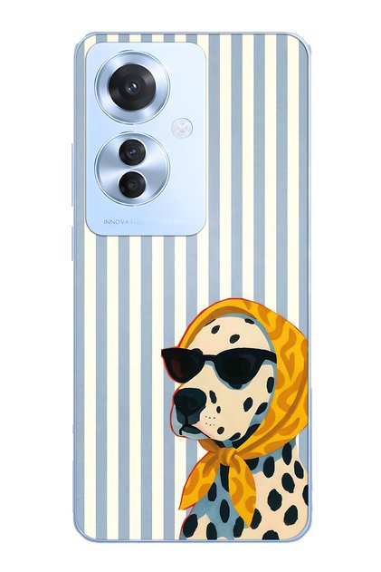 Oppo Reno 11F 5g Compatible Transparent Phone Case with Dalmatian Dog Pattern
