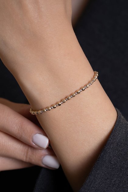 14 Ayar Altın Dorikalı Kübik Bileklik + 3 cm Uzatmalı