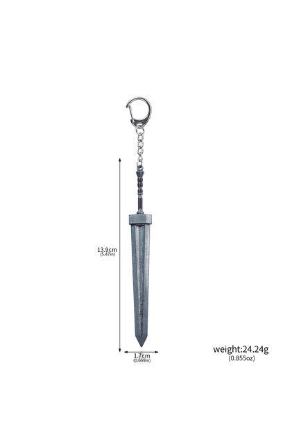 K00868-05 14cm Ring Dark Moon Greatswor Eldens Keychain Pendant Bloodhound's Fang Keyring Cosplay Fa