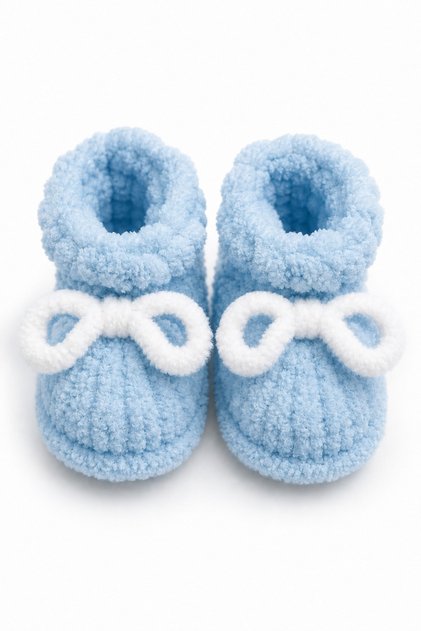 Pofidik Baby Booties Baby Girl Plush Home Booties Ultra Soft Newborn 11 cm Blue