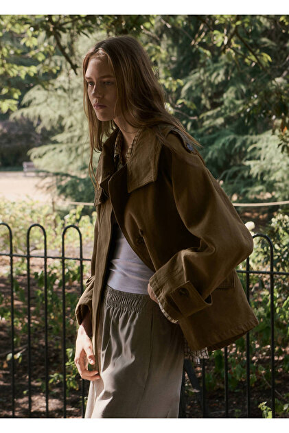 Denim huni yaka parka