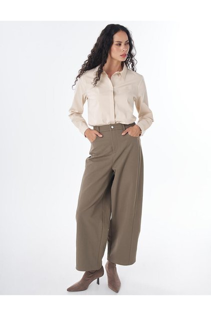 Wide Leg Trousers Khaki