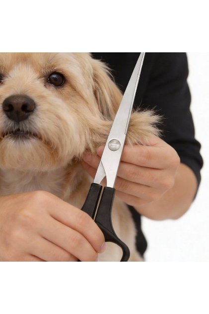 Foarfecă profesională dreaptă pentru îngrijirea blănii animalelor 5,5×17 cm, foarfecă de tuns pentru animale de casă