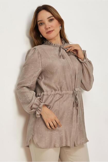 Waist-Tieded Jacquard Tunic 46706
