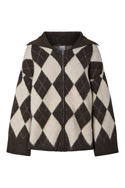 Cardigan tricotat PCALVA LOOSE CHECK