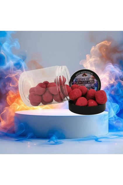 Boilies Carlig Semisolubil 18x24MM Capsuni & Fragrant 150GR