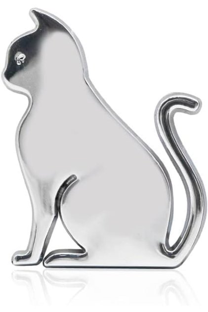 3D Cat Car Badge Sticker,Metal Adhesive Decal for Universal Cars and Motorcycles,Silver
