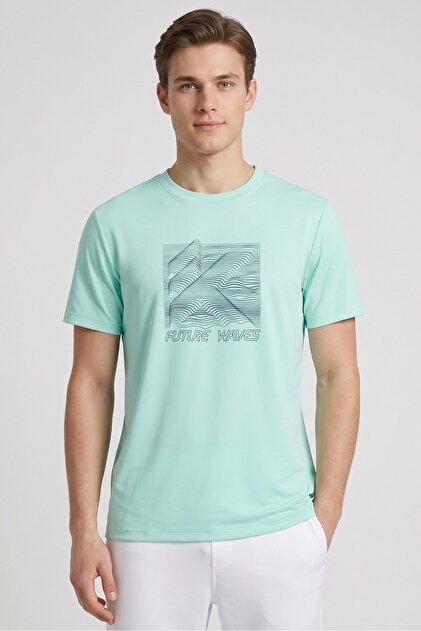Men Sportswear Fit Short Sleeve Outdoor T-Shirt, Green