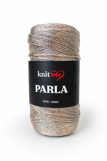 Parla Platin Simli Örgü İpi Çanta İpi Supla İpi 100 Gram 235 Metre