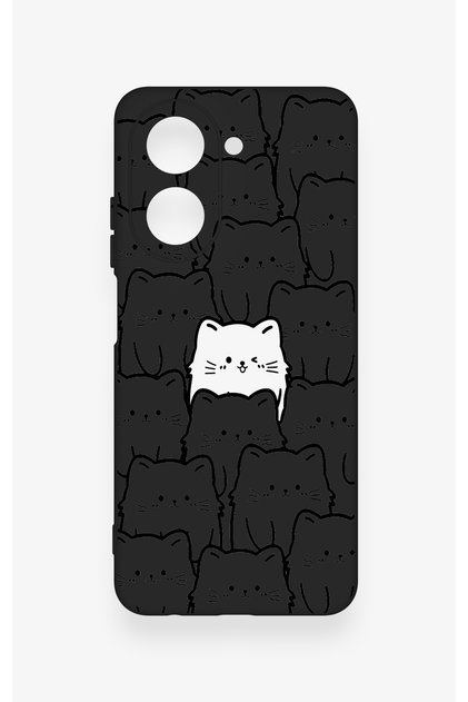 Redmi A5 Compatible Many Cats Patterned Silicone Case