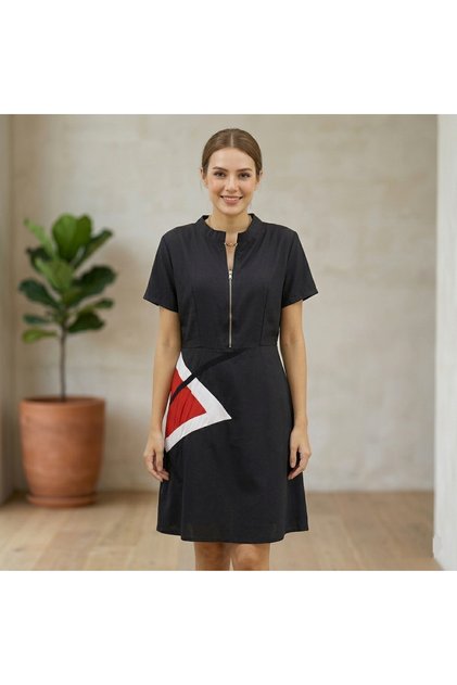 Women's Black Geometric pattern Dress