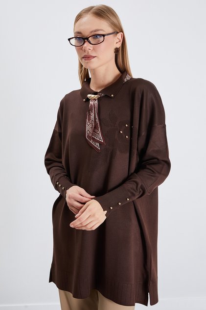 Fullamodest Scarf Jacquard Knitwear Tunic