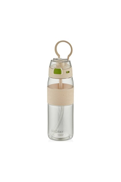 Transparent Lid and Striped Tritan Bottle White 800 Ml.
