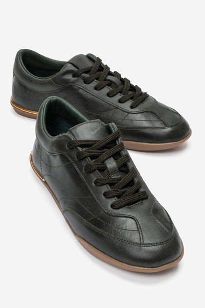 Colette Green Skin Genuine Leather Women's Casual Sneakers