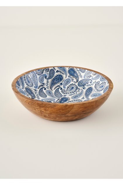 Paisley Mango Sunum Kasesi Mavi (30x8 cm)