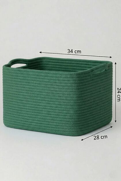 Multi-Purpose Basket with Jute-Looking Wicker Handles | Bathroom & Toy Organizer (34X28X24 cm) - 14 Colors