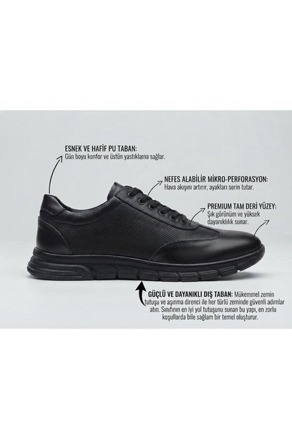 Genuine Leather 45 46 47 Large Size Economical Black Casual Men's Shoes Te0135