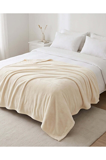 Ivory Flannel Blanket Queen Size 200x220cm