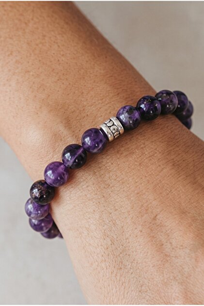 Women Men Positive Energy Amethyst Real Natural Stone Bracelet