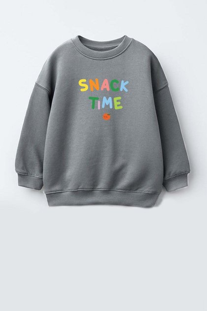 Unisex Kids 3 Thread Fabric Cotton Slogan Printed Sweatshirt