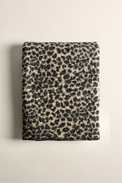 Leopar desenli battaniye 140 x 190 cm