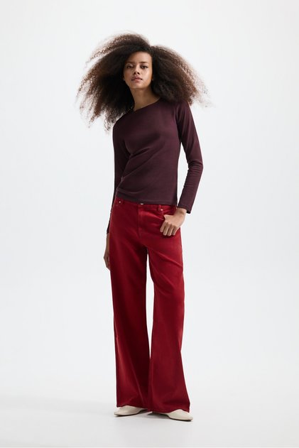 Düşük bel wide leg jean