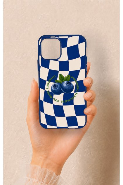 iPhone 11 Pro Compatible Blueberry Patterned Silicone Case
