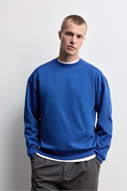 İnterlok bisiklet yaka sweatshirt