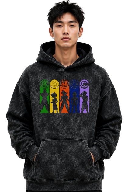 Dragon Ball Characters Anime Printed Unisex Oversize Premium Washable Hoodie Sweatshirt