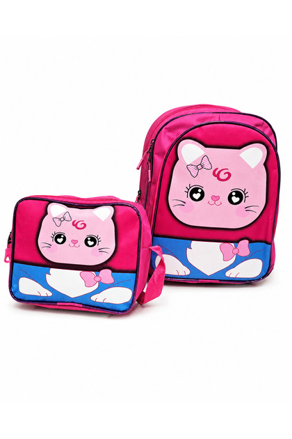 Children's Primary School Backpack and Lunchbox Set of 2 - Multi-Compartment School Bag with Organizer