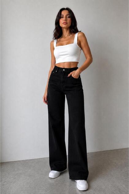 High Waist Wide Leg Palazzo Jeans