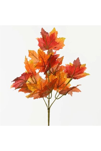 Buchet artificial de frunze de arțar, roșu cărămiziu, 35 cm