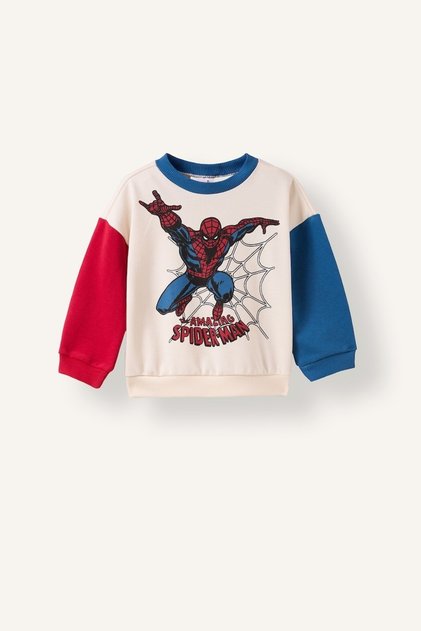 Marvel Spider-Man Printed Ecru Baby Boy Sweatshirt I3542A5/Er118