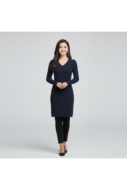 Women's V-neck Long sleeve Mini Dress
