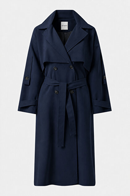 Long Windbreaker Oversized Belted Epaulet Women's Trench Coat Maxi Length