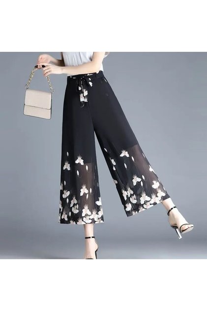 Women's Floral Wide-Leg Trousers