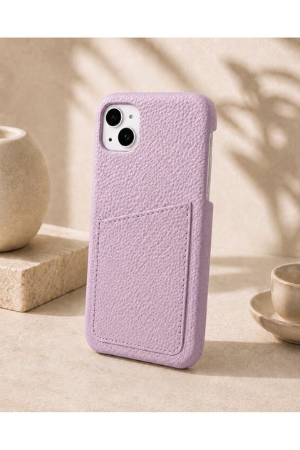 iPhone 15 Plus (6.7 Inch) Compatible Leather Phone Case with Open Sides, Frameless Slim Design, Card Holder Compartment and Card Slot