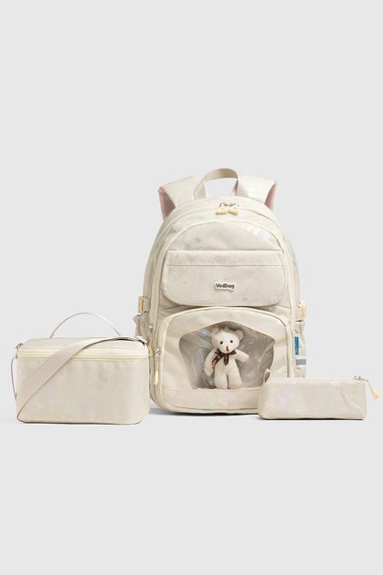 Celorina Girls' 3-Piece School Bag Set - Orthopedic, Thermal Insulated Lunch Bag and Pencil Case