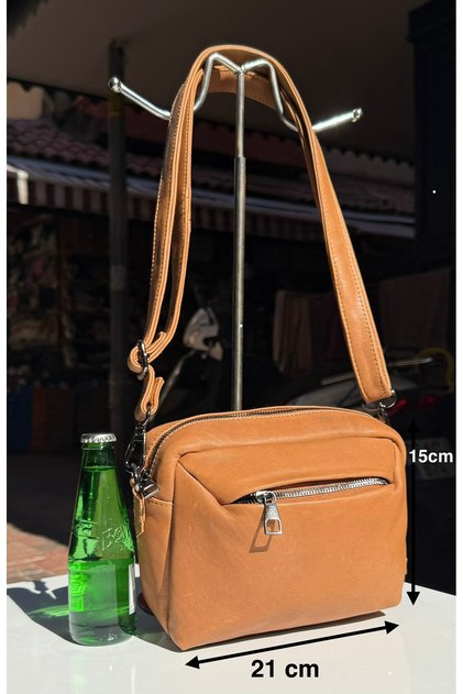 Genuine Leather, Women'S, Small Size, Shoulder Bag with Front Pocket, Inner Pocket and Compartments