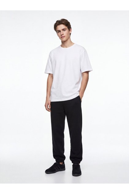 Regular Fit Basic Bisiklet Yaka Beyaz T-shırt