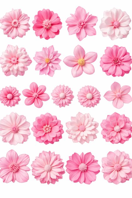 Yenilebilir Pembe Çiçek Pasta Süsü - Yenilebilir Pasta Süsü - Çiçek Baskısı