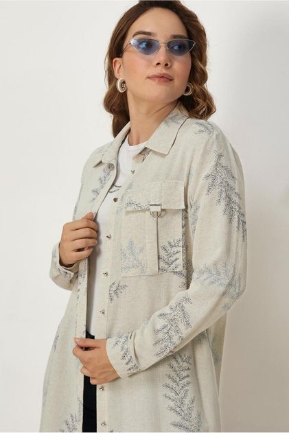 Linen Shirt Collar Tunic 46894