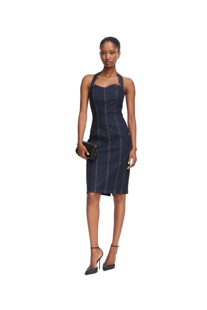 Alisa Kadın Modal Karışımlı Denim Elbise